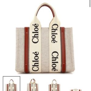 Chloe small woody tote white-brown